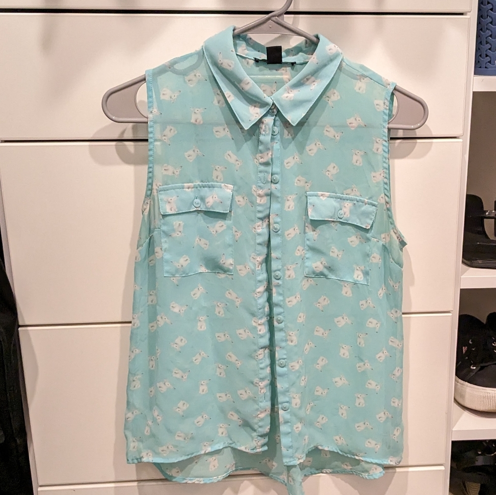 Adorable semi sheer bunny top